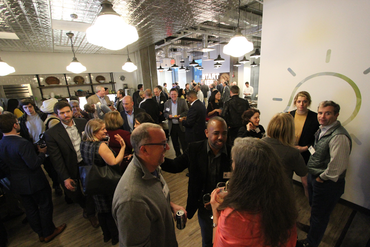 Guests socializing at Anchor Ventures first meeting