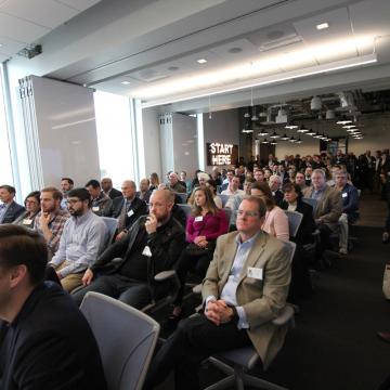 Guests gathering for Steve Case to speak