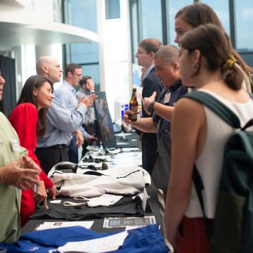 Attendees learning about Baltimore's high-tech textile industry.